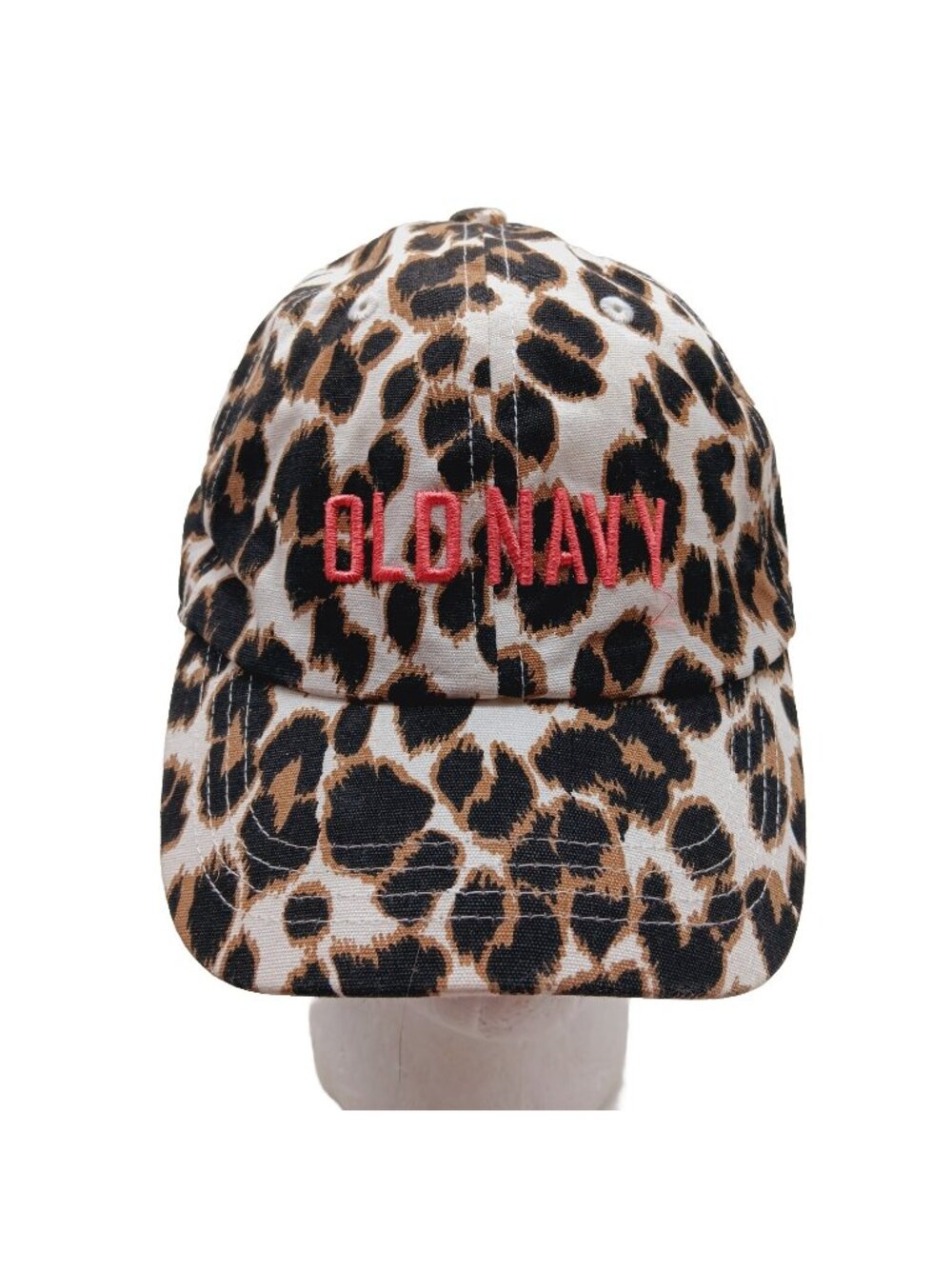 OLD NAVY Ladies Leopard & Pink Embroidered Adjustable Cap Hat